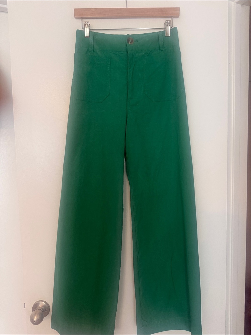 Maeve Emerald Green Wide-Leg Trousers